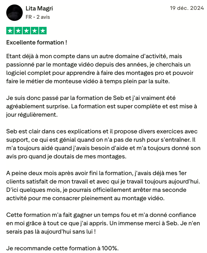 Avis Trustpilot lita Avis Trustpilot Resolve by Seb formation