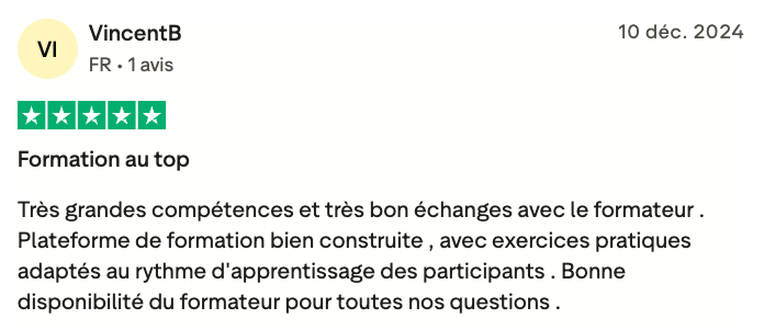 Témoignage Vincent Avis Trustpilot Resolve by Seb formation